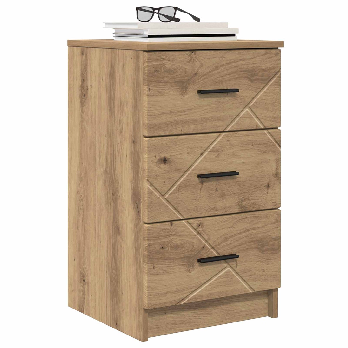 vidaXL Bedside Cabinet Artisan oak 38 x 38 x 66 cm Engineered wood 3