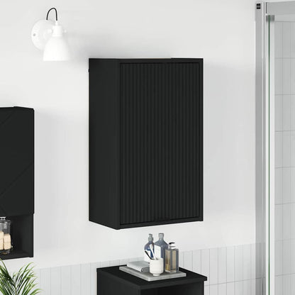 vidaXL Bathroom Cabinet Wall-mounted with Door Black 39 x 23.5 x 65 cm 1