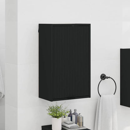 vidaXL Bathroom Cabinet Wall-mounted with Door Black 39 x 23.5 x 65 cm 4