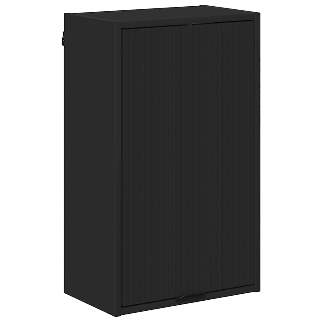 vidaXL Bathroom Cabinet Wall-mounted with Door Black 39 x 23.5 x 65 cm 2