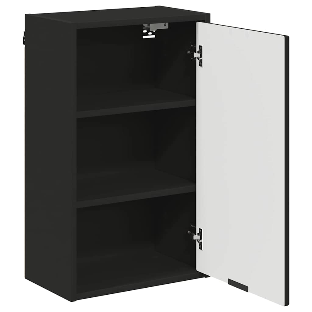 vidaXL Bathroom Cabinet Wall-mounted with Door Black 39 x 23.5 x 65 cm 5