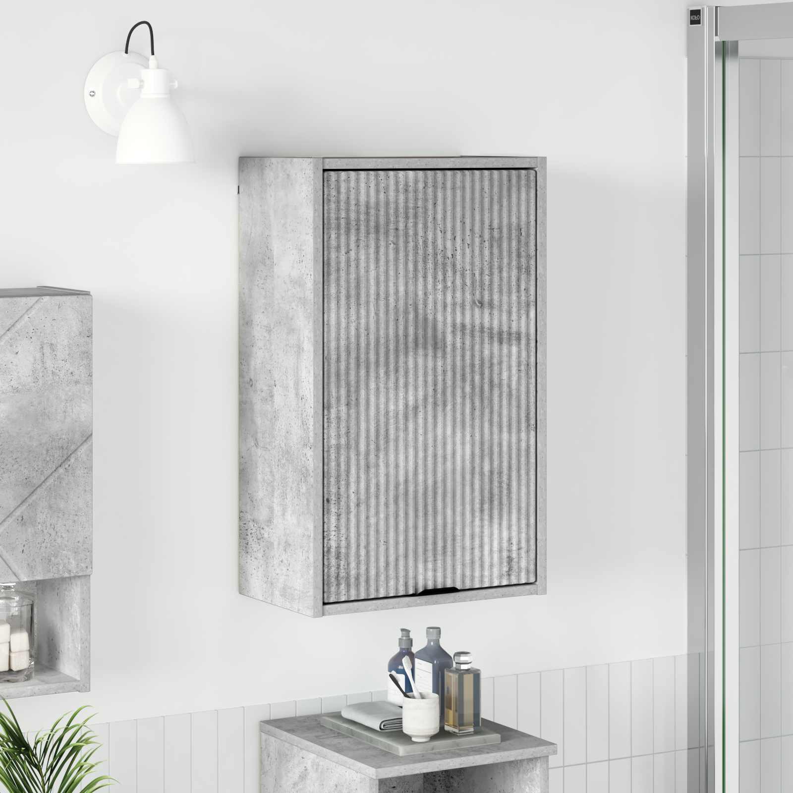 vidaXL Bathroom Cabinet Concrete Grey 39 x 23.5 x 65 cm 1