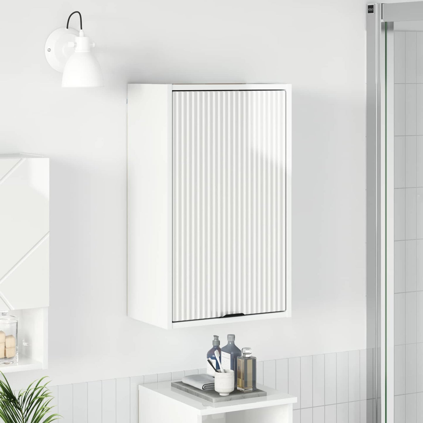 vidaXL Bathroom Cabinet High Gloss White 39 x 23.5 x 65 cm 1