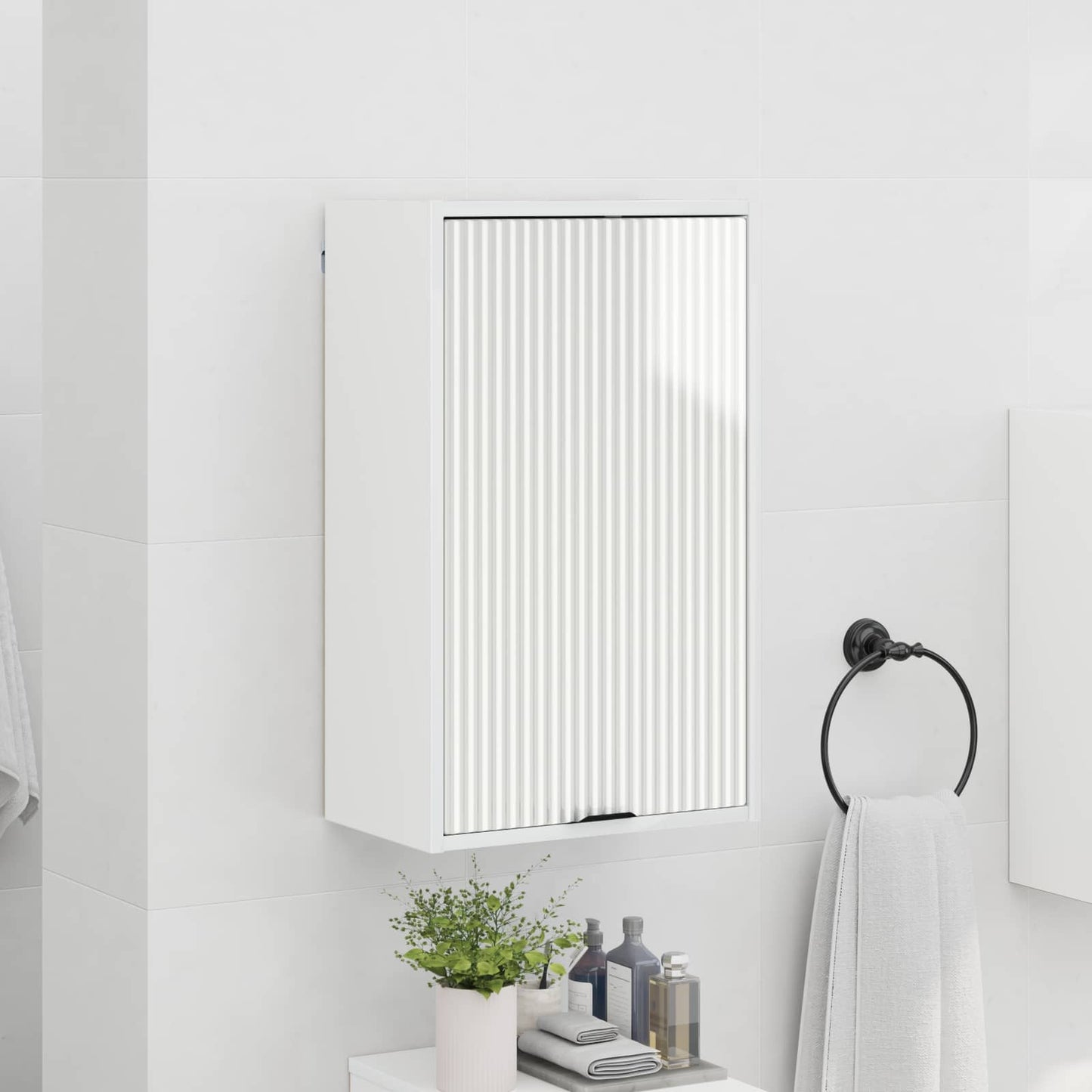 vidaXL Bathroom Cabinet High Gloss White 39 x 23.5 x 65 cm 4