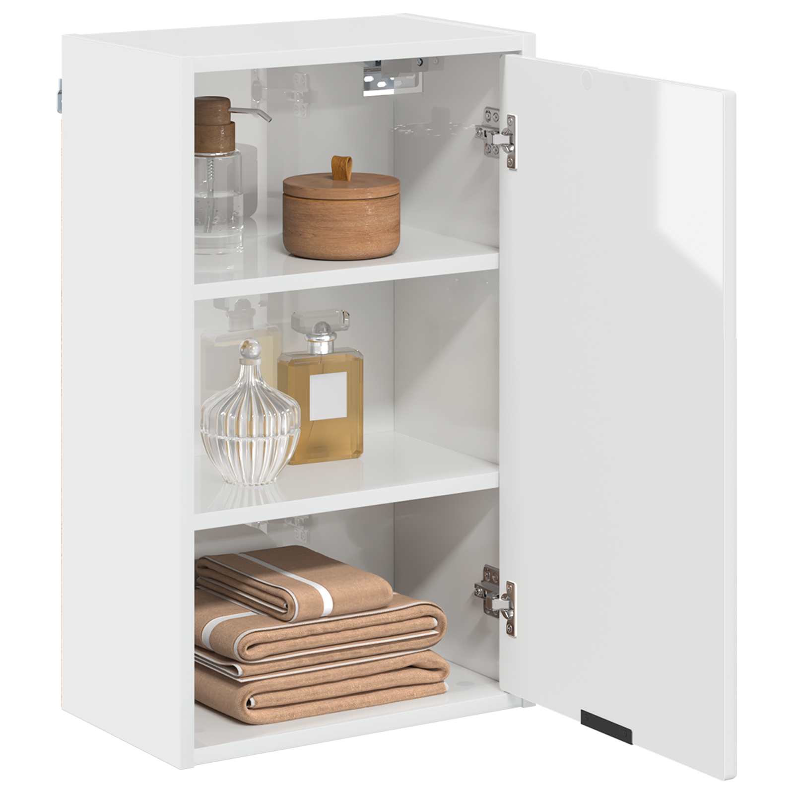 vidaXL Bathroom Cabinet High Gloss White 39 x 23.5 x 65 cm 3