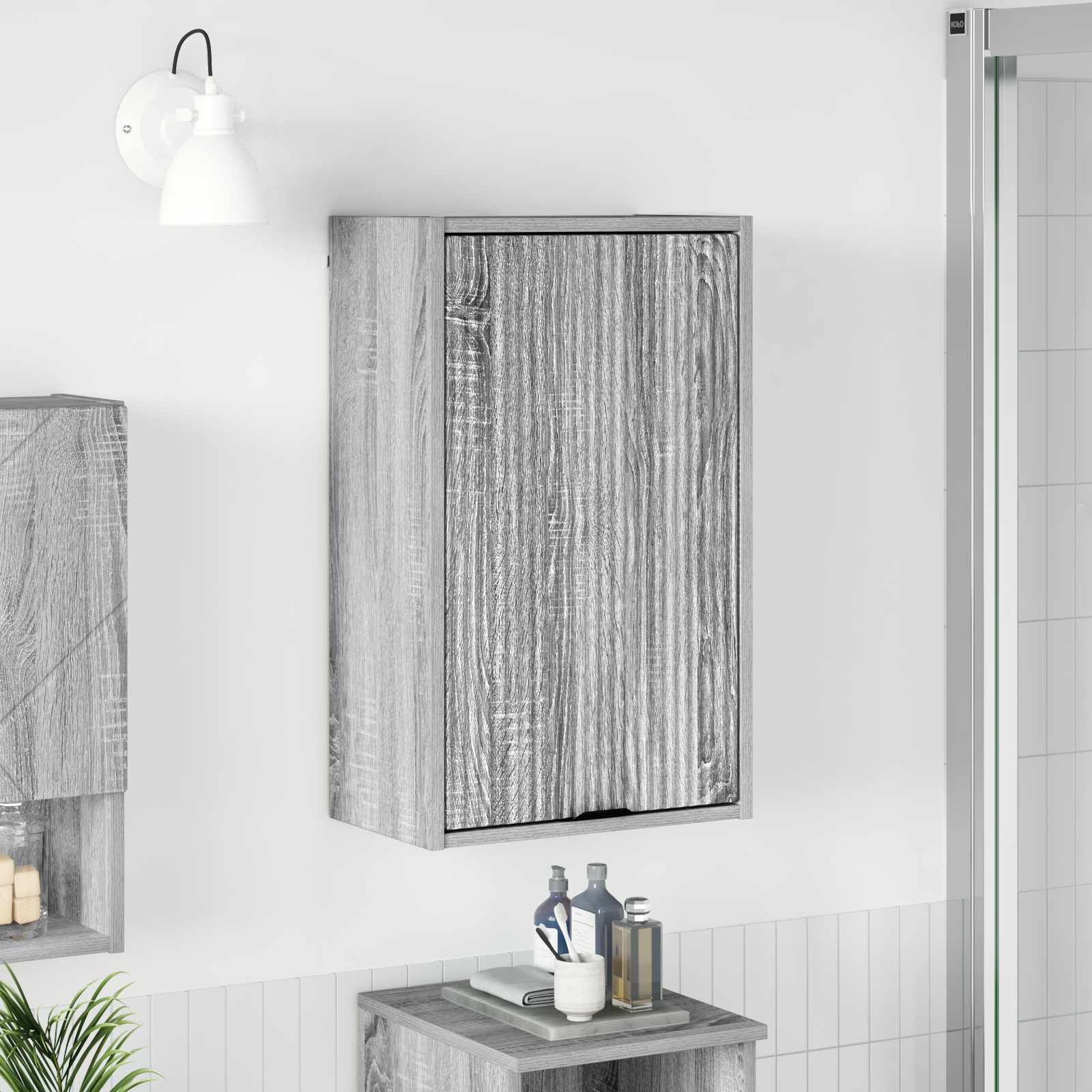 vidaXL Bathroom Cabinet Grey Sonoma 39 x 23.5 x 65 cm 1