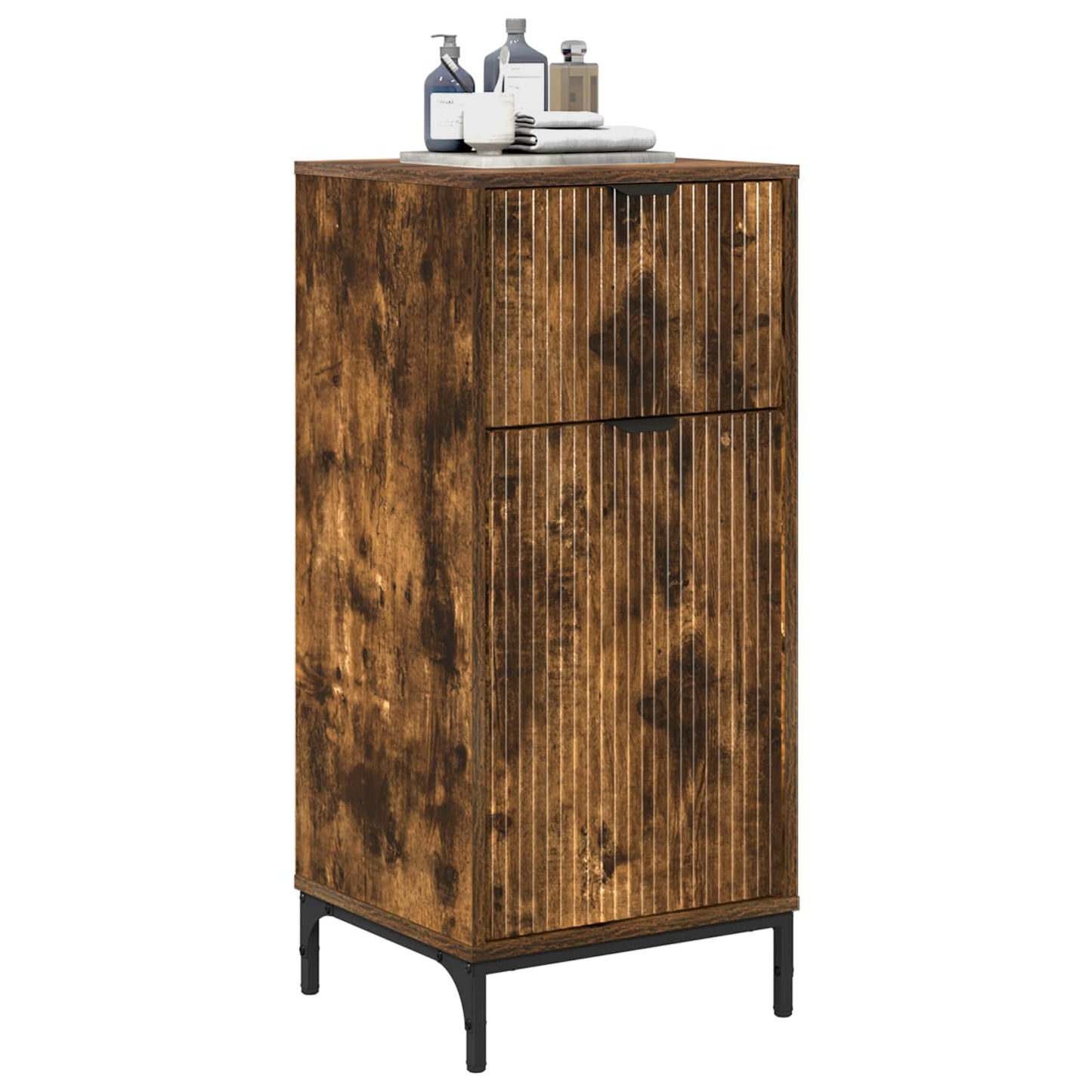 vidaXL Bathroom Cabinet Smoked Oak 39.5 x 36 x 88 cm 3