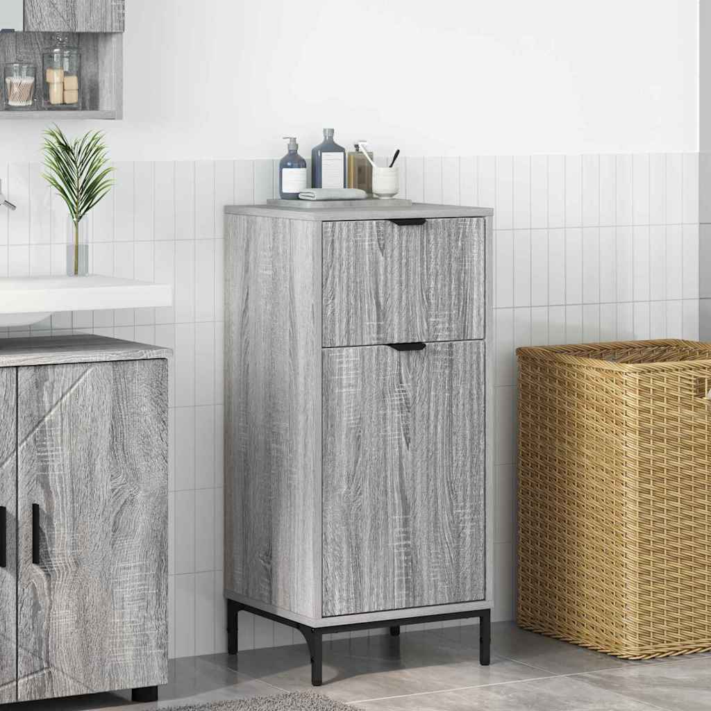 vidaXL Bathroom Cabinet Grey Sonoma 39.5 x 36 x 88 cm 1