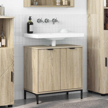 vidaXL Bathroom Sink Cabinet Sonoma Oak 60.5 x 33.5 x 61 cm 1