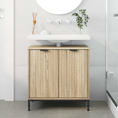 vidaXL Bathroom Sink Cabinet Sonoma Oak 60.5 x 33.5 x 61 cm 4