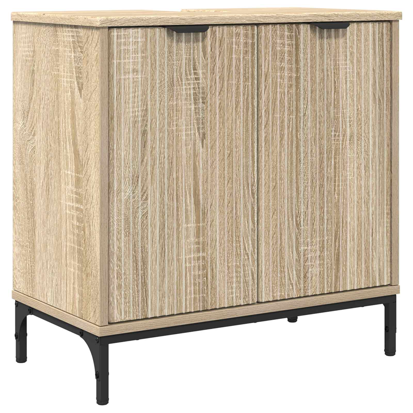 vidaXL Bathroom Sink Cabinet Sonoma Oak 60.5 x 33.5 x 61 cm 2