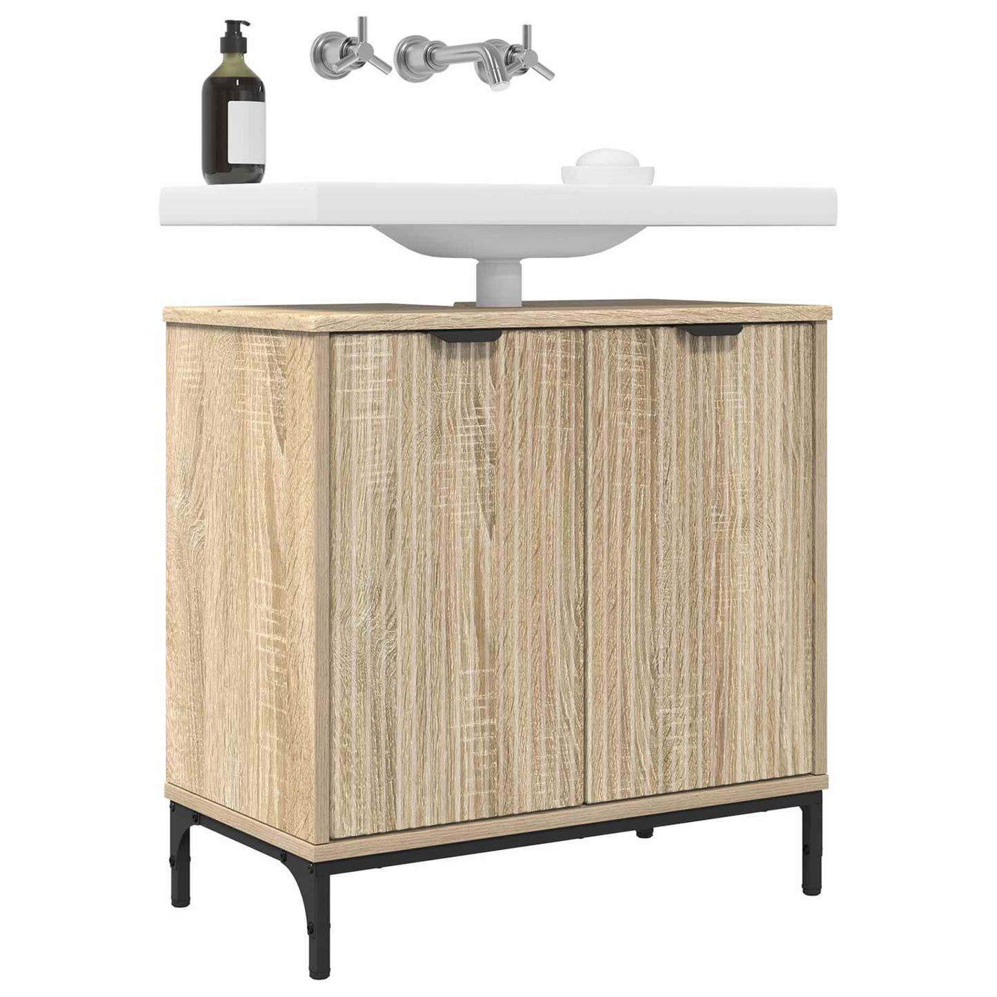 vidaXL Bathroom Sink Cabinet Sonoma Oak 60.5 x 33.5 x 61 cm 3