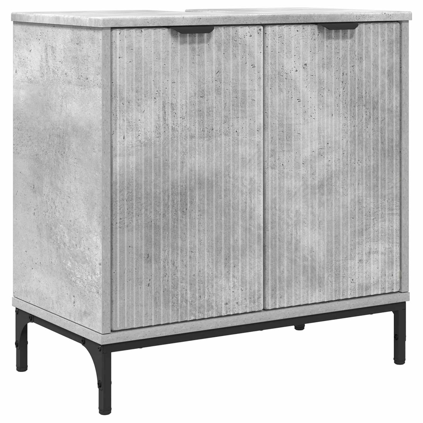 vidaXL Bathroom Sink Cabinet Concrete Grey 60.5 x 33.5 x 61 cm 2