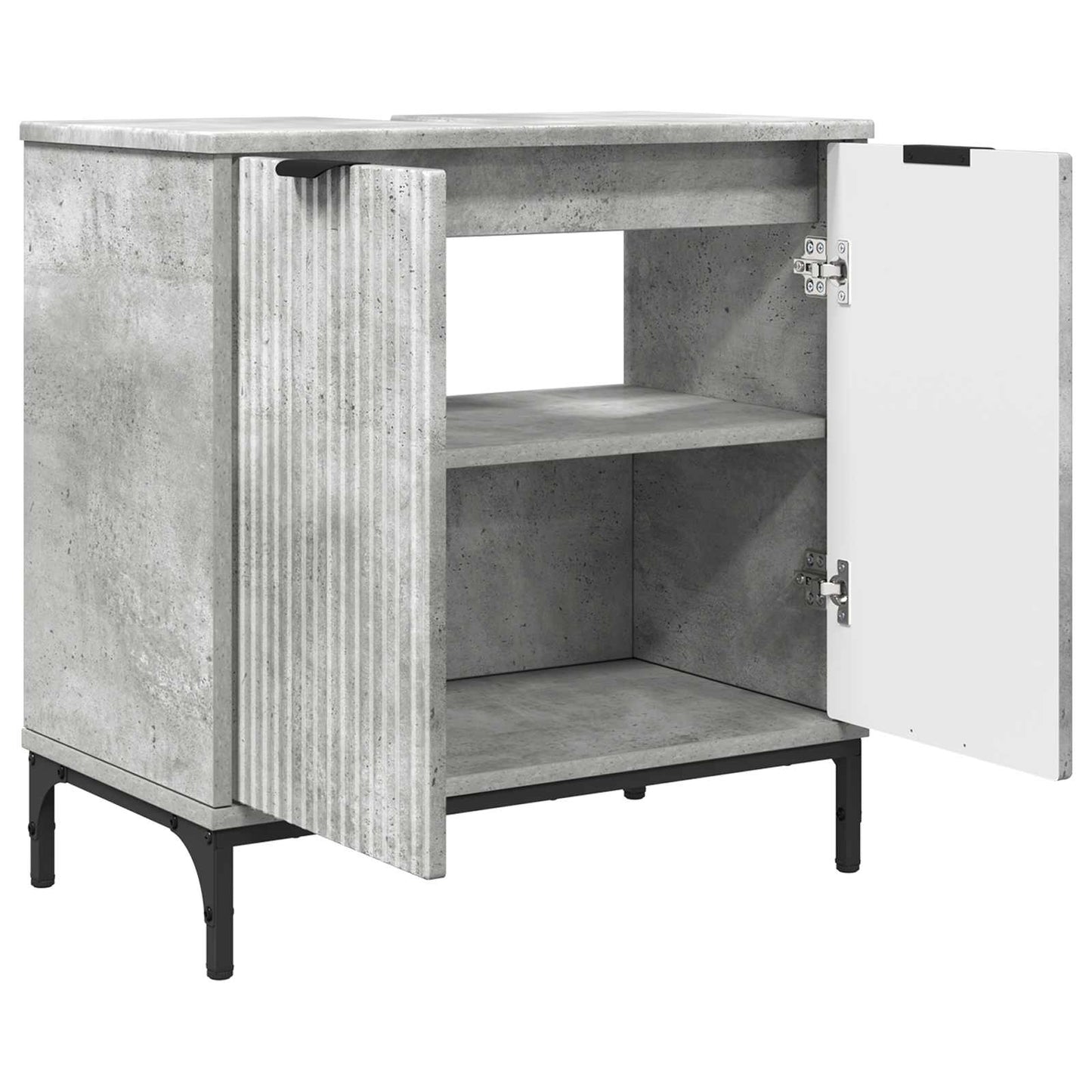 vidaXL Bathroom Sink Cabinet Concrete Grey 60.5 x 33.5 x 61 cm 5