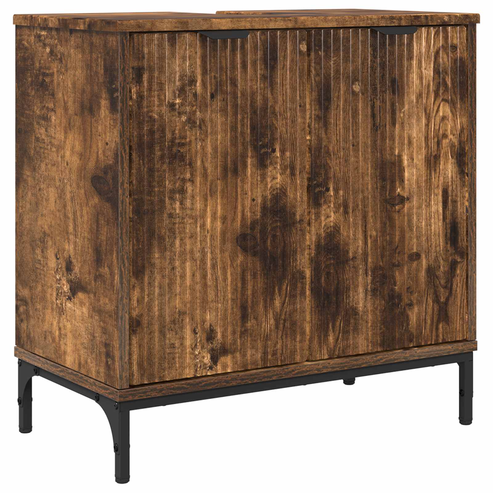 vidaXL Bathroom Sink Cabinet Smoked Oak 60.5 x 33.5 x 61 cm 2