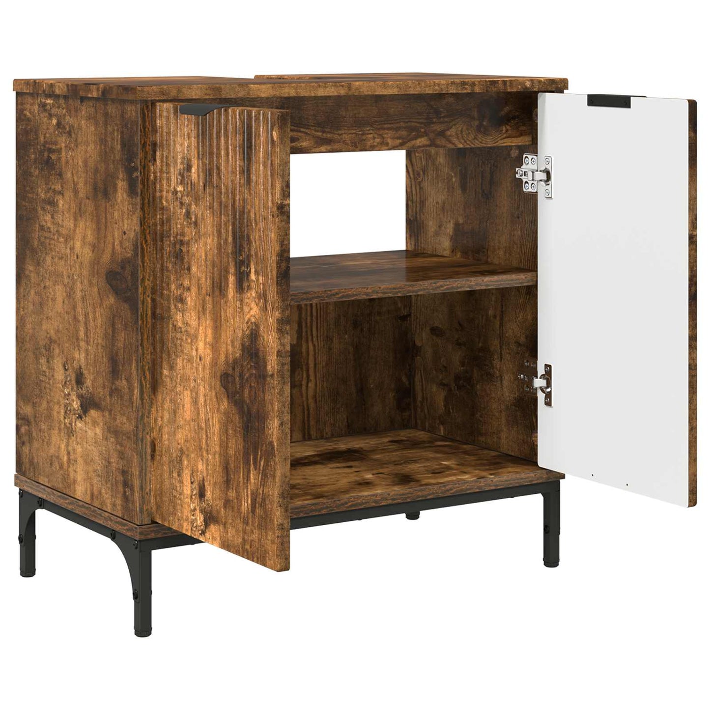 vidaXL Bathroom Sink Cabinet Smoked Oak 60.5 x 33.5 x 61 cm 5