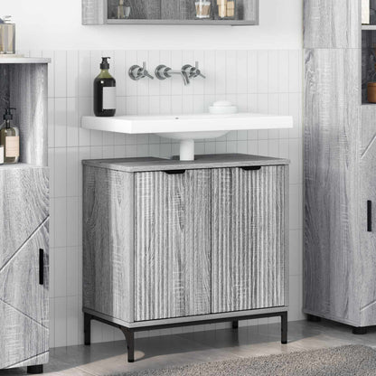 vidaXL Bathroom Sink Cabinet Grey Sonoma 60.5 x 33.5 x 61 cm 1