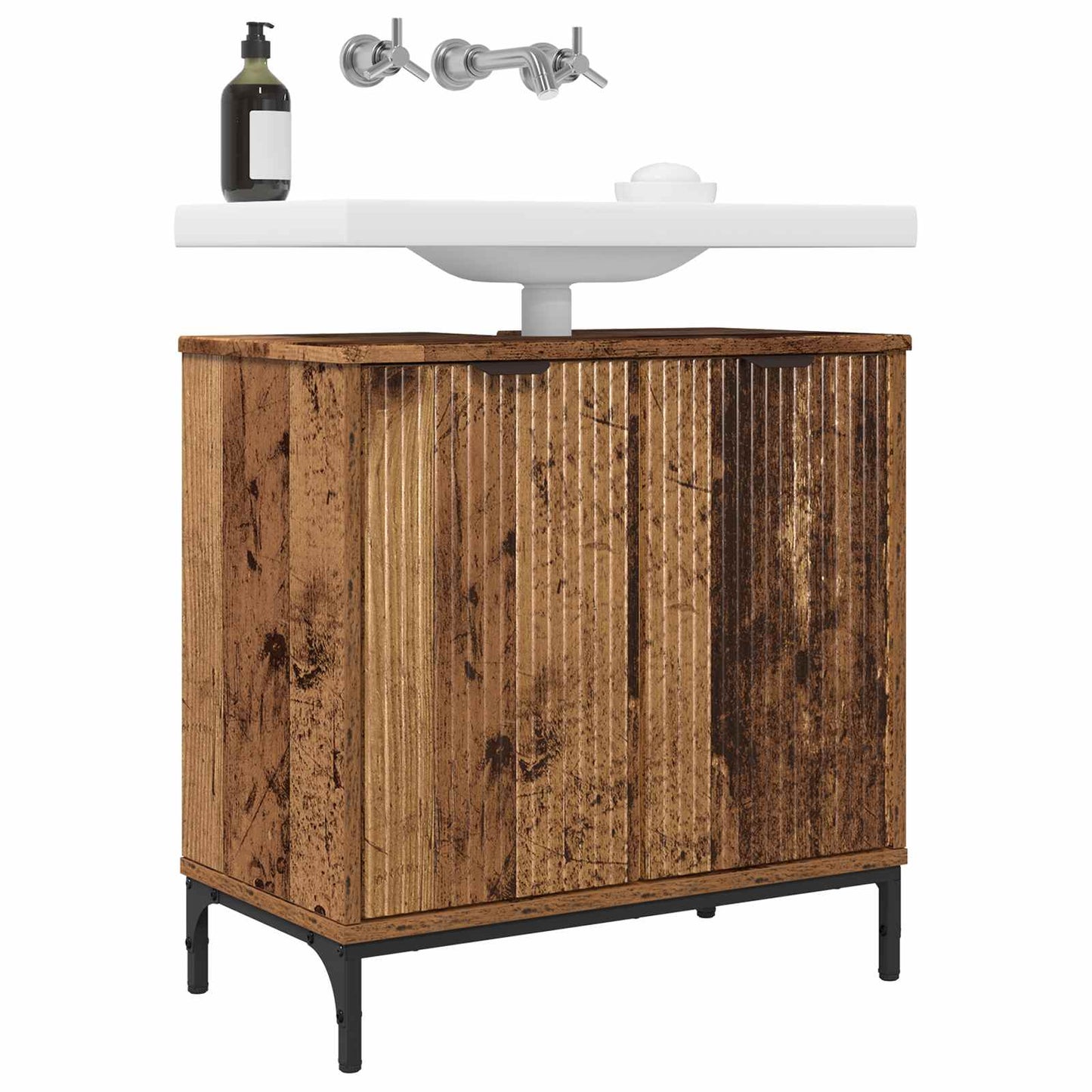 vidaXL Bathroom Sink Cabinet Old Wood 60.5 x 33.5 x 61 cm 3
