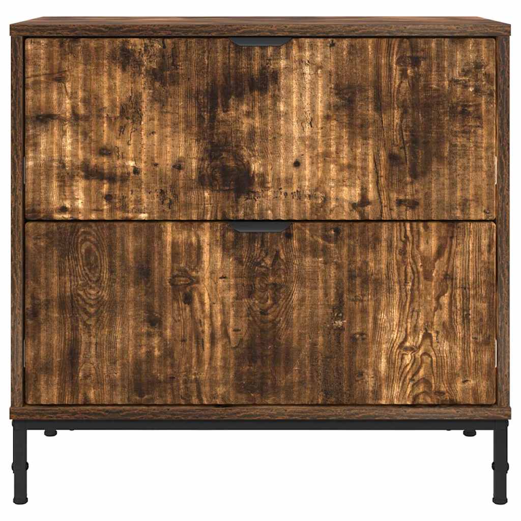 vidaXL Bedside Table Smoked oak 63.5 x 36 x 61 cm Engineered wood 6
