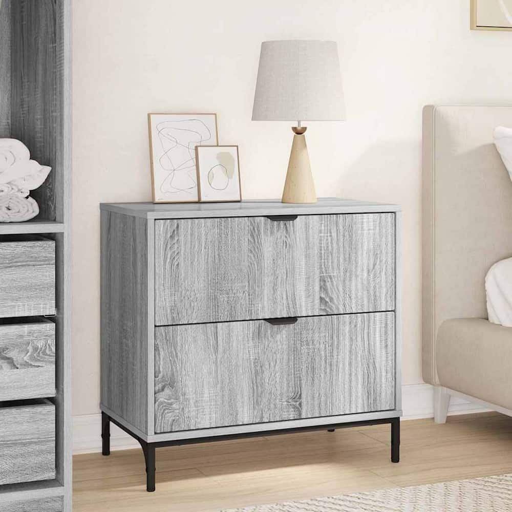 Bedside Table 63.5 x 36 x 61 cm Engineered wood Grey sonoma