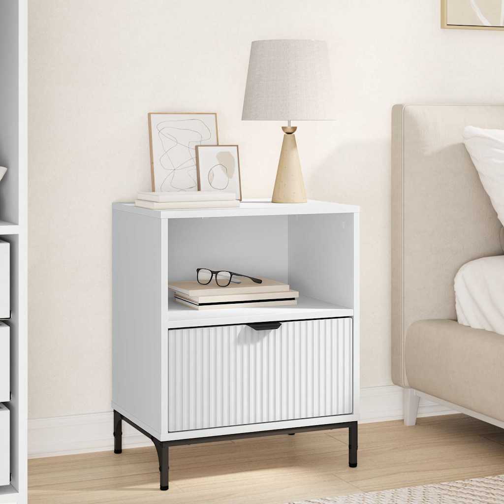 vidaXL Bedside Cabinet White 49 x 36 x 61 cm Engineered wood 1