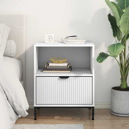 vidaXL Bedside Cabinet White 49 x 36 x 61 cm Engineered wood 4