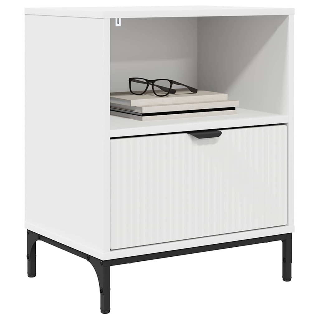 vidaXL Bedside Cabinet White 49 x 36 x 61 cm Engineered wood 3