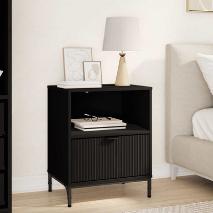 vidaXL Bedside Cabinet Black 49 x 36 x 61 cm Engineered wood 1
