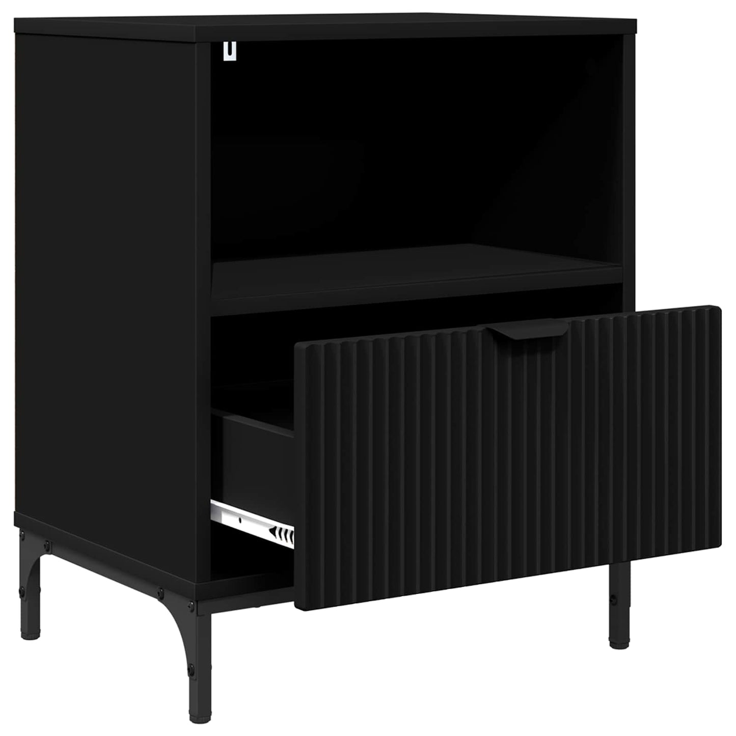 vidaXL Bedside Cabinet Black 49 x 36 x 61 cm Engineered wood 5