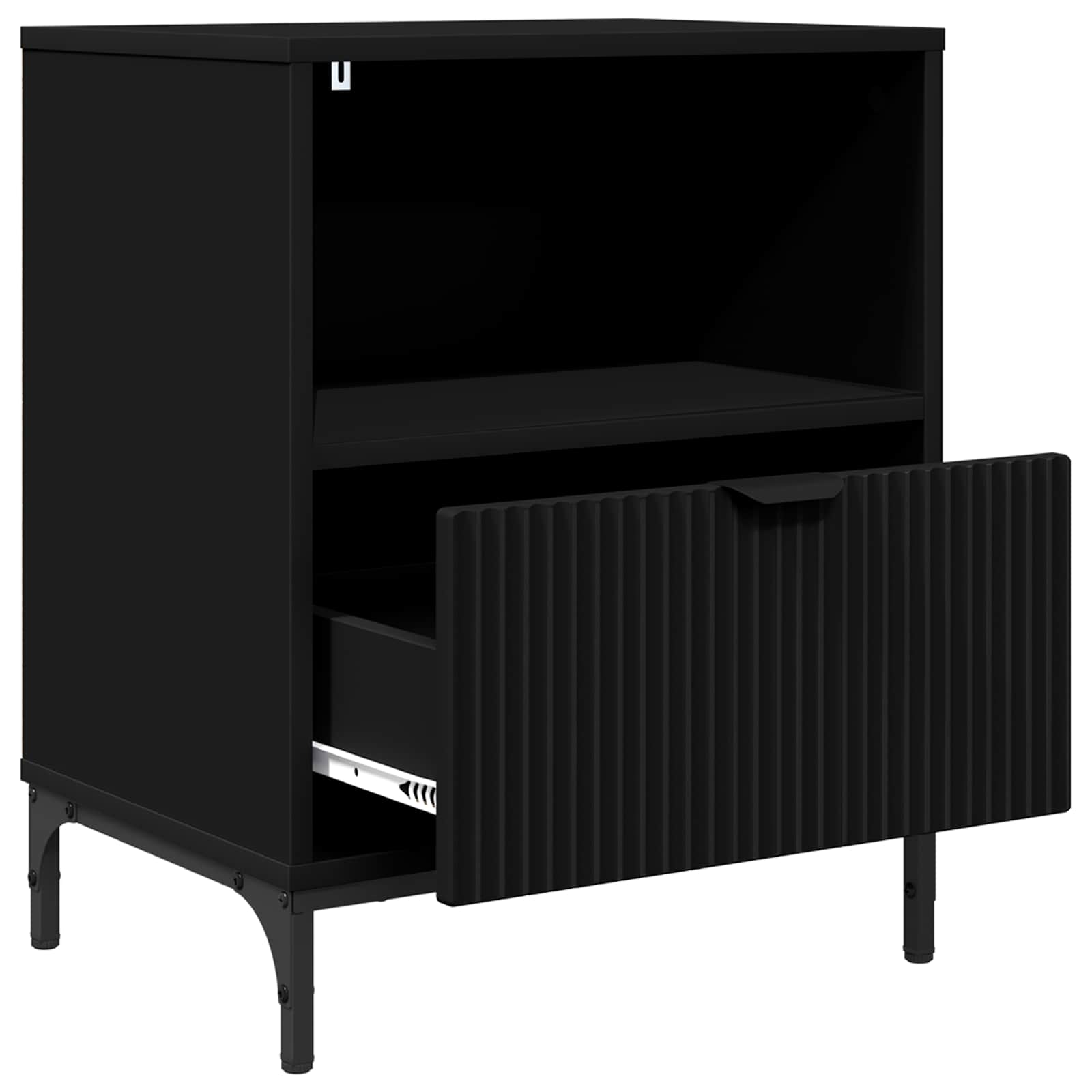 vidaXL Bedside Cabinet Black 49 x 36 x 61 cm Engineered wood 5