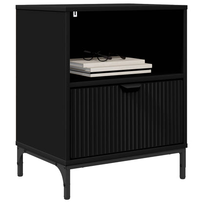 vidaXL Bedside Cabinet Black 49 x 36 x 61 cm Engineered wood 3