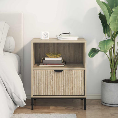 vidaXL Bedside Cabinet Sonoma oak 49 x 36 x 61 cm Engineered wood 4