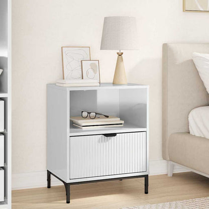 vidaXL Bedside Cabinet High gloss white 49 x 36 x 61 cm 1
