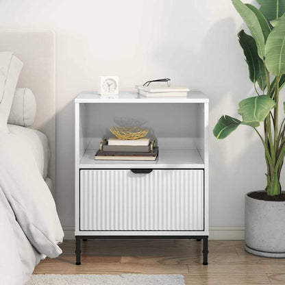 vidaXL Bedside Cabinet High gloss white 49 x 36 x 61 cm 4