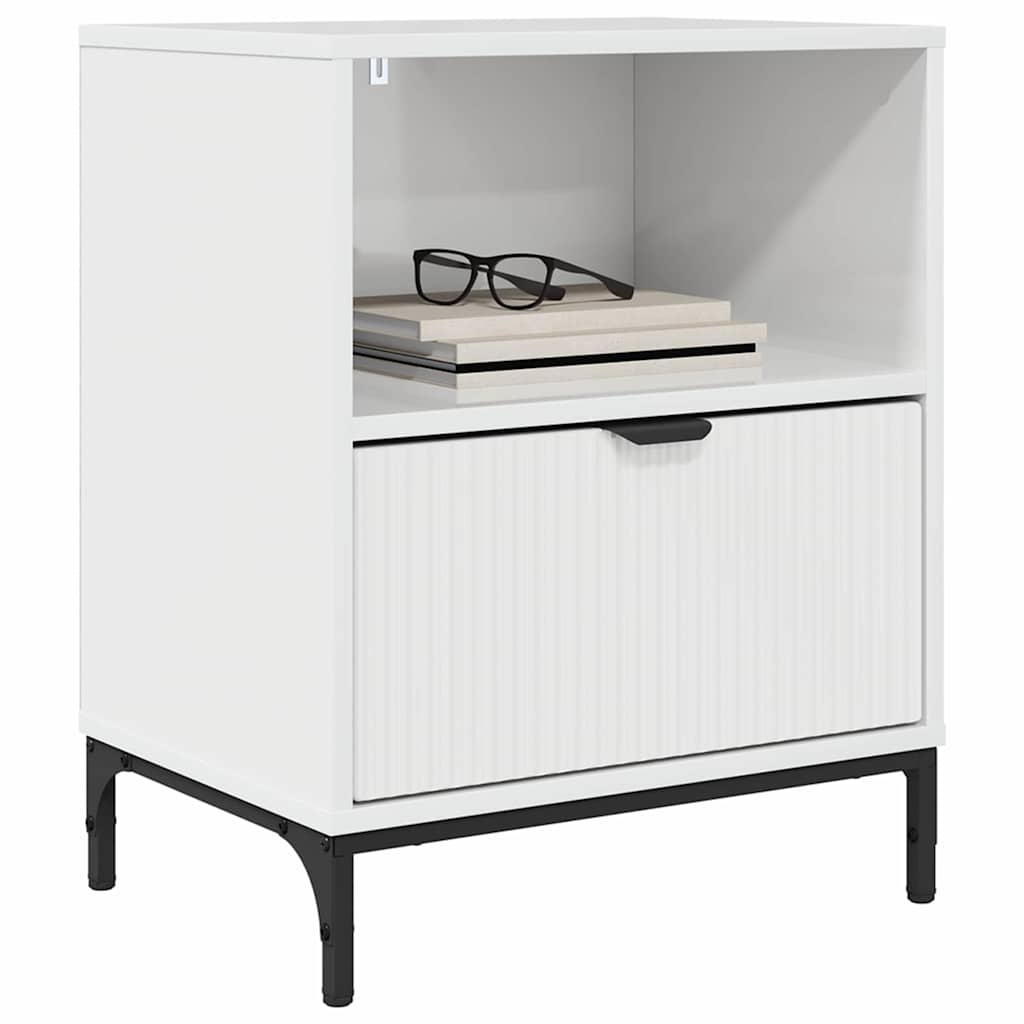 vidaXL Bedside Cabinet High gloss white 49 x 36 x 61 cm 3