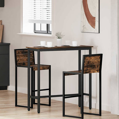 vidaXL Table Smoked Oak 100 x 40 x 100.5 cm Engineered Wood and Steel 1