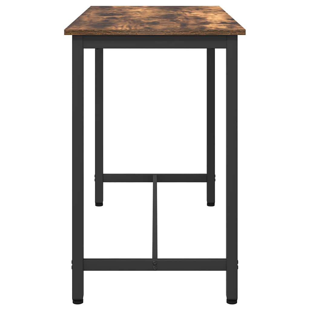 vidaXL Table Smoked Oak 100 x 50 x 76.5 cm Engineered Wood and Steel 4