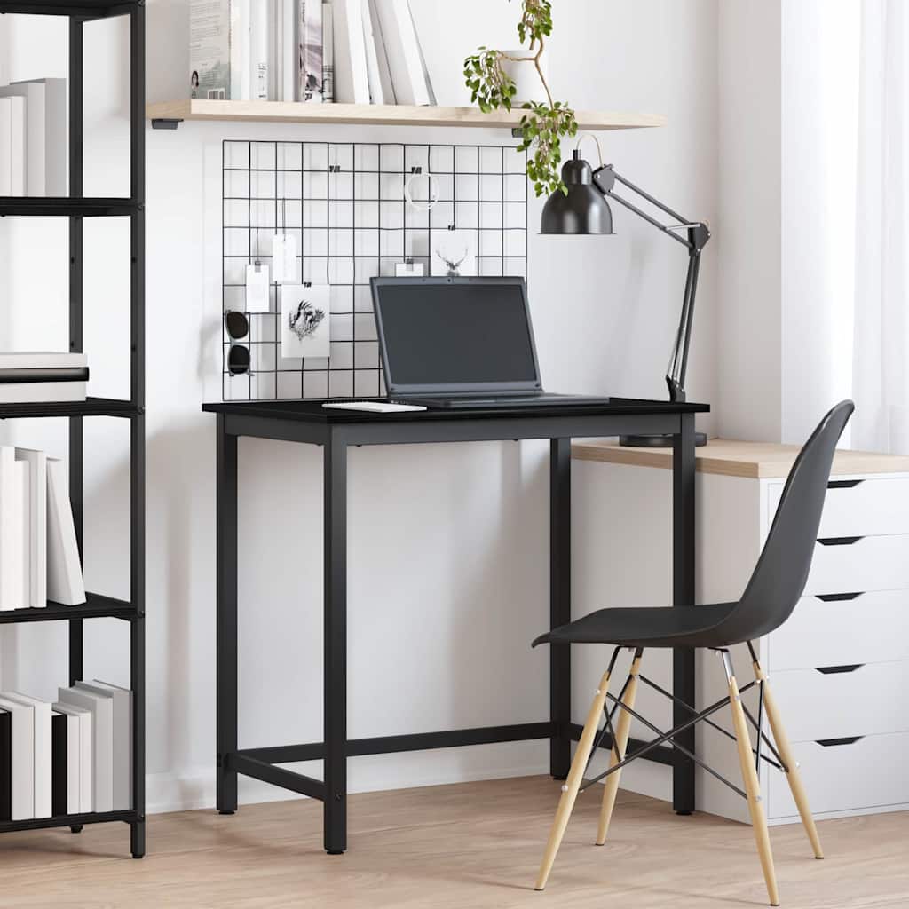 vidaXL Table Black Oak 100 x 50 x 76.5 cm Engineered Wood and Steel 1