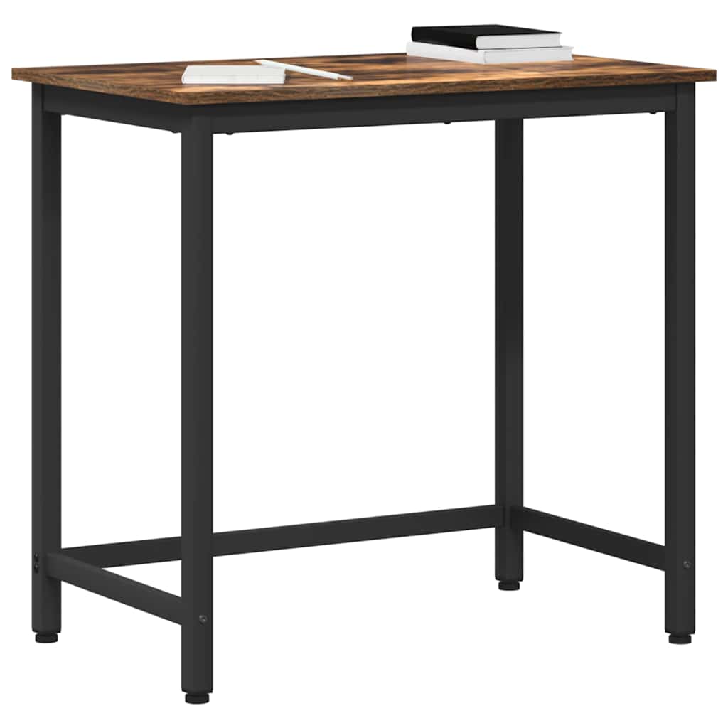 vidaXL Table Smoked Oak 100 x 50 x 76.5 cm Engineered Wood and Steel 3