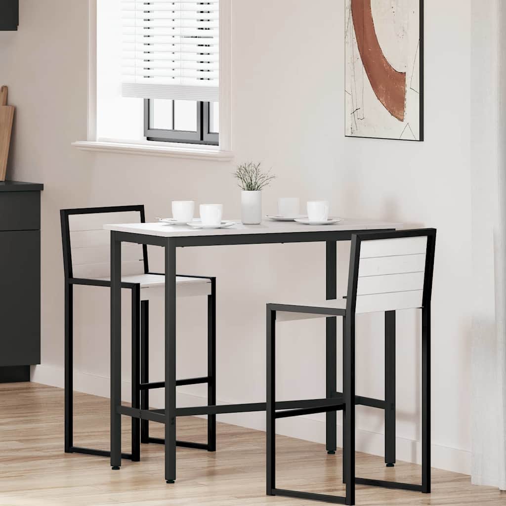 vidaXL Table White 100 x 50 x 91 cm Engineered Wood and Steel 1