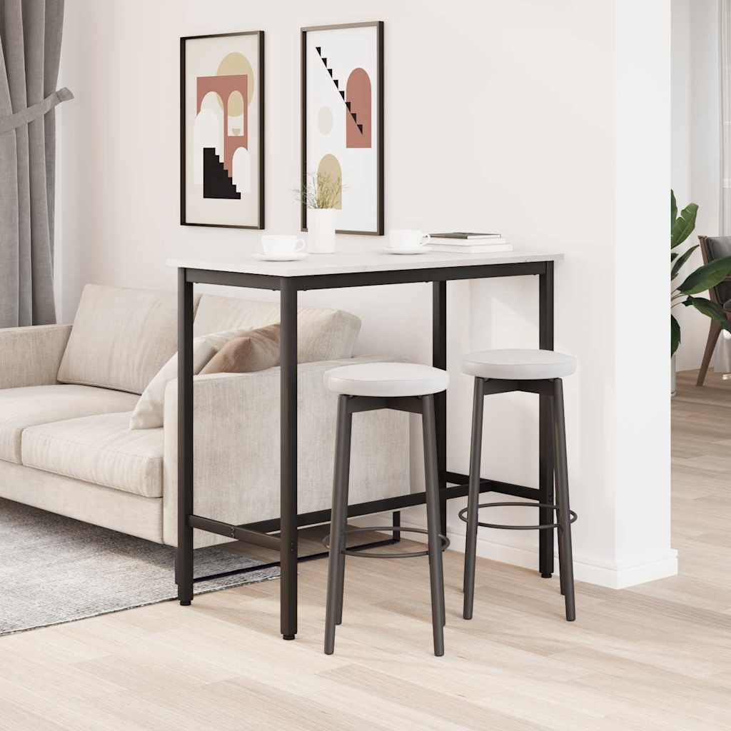 vidaXL Table White 100 x 50 x 91 cm Engineered Wood and Steel 4