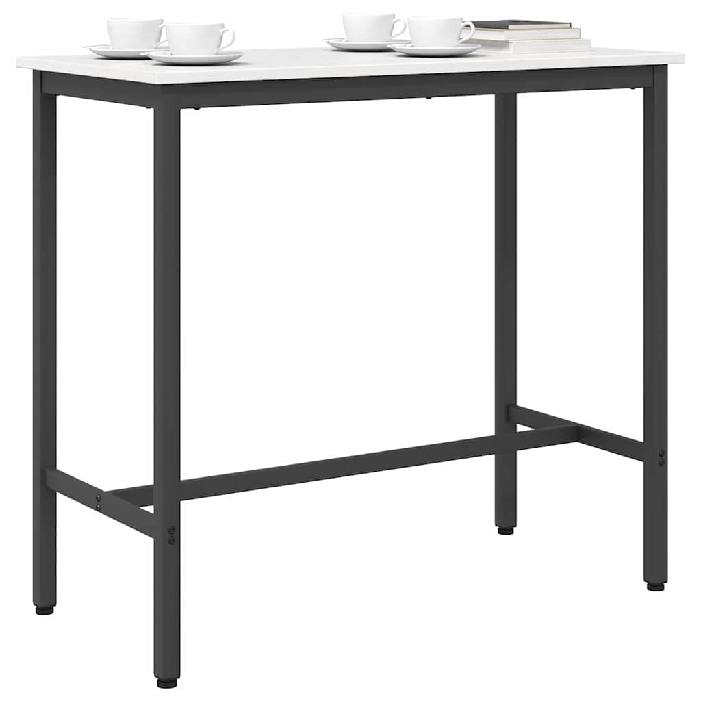 vidaXL Table White 100 x 50 x 91 cm Engineered Wood and Steel 3