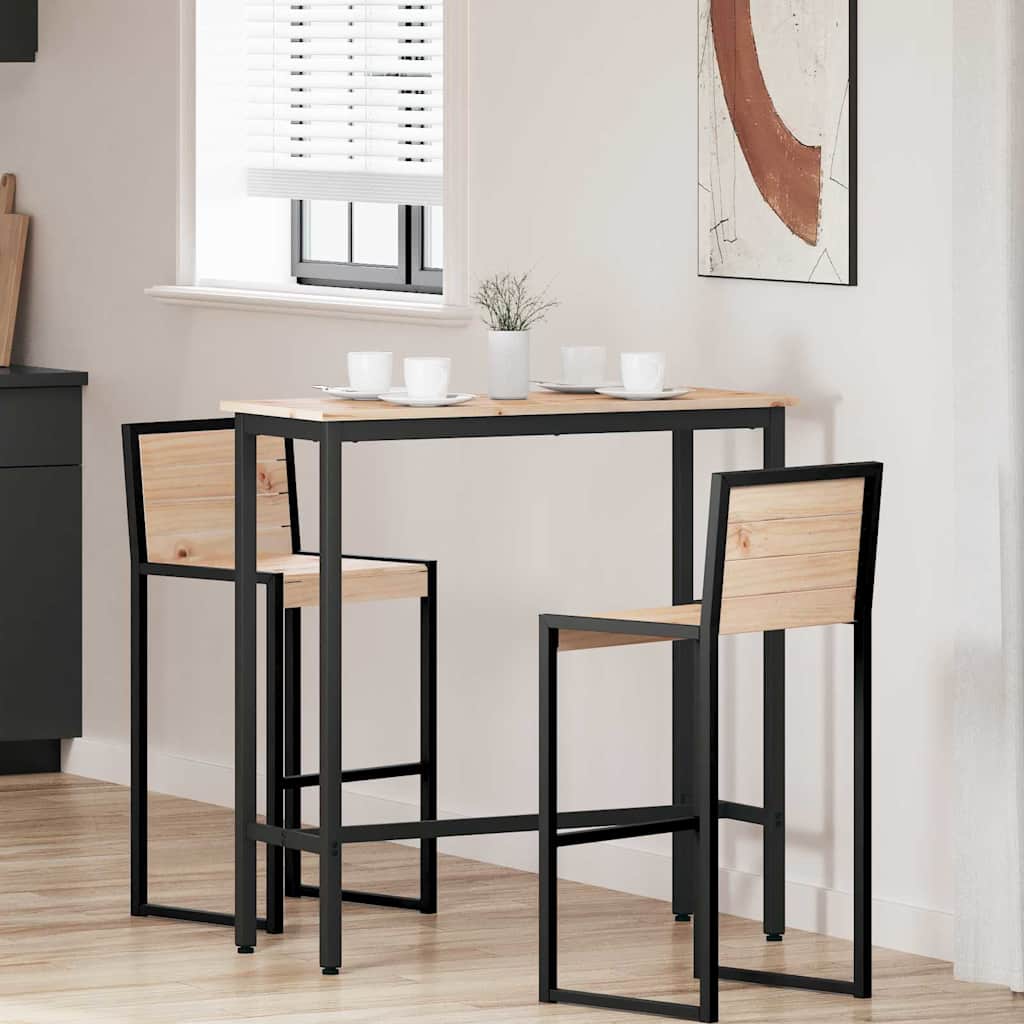 vidaXL Table Natural 100 x 40 x 101 cm Engineered Wood and Steel 1