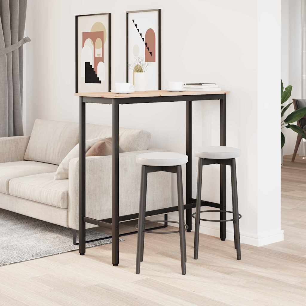vidaXL Table Natural 100 x 40 x 101 cm Engineered Wood and Steel 4