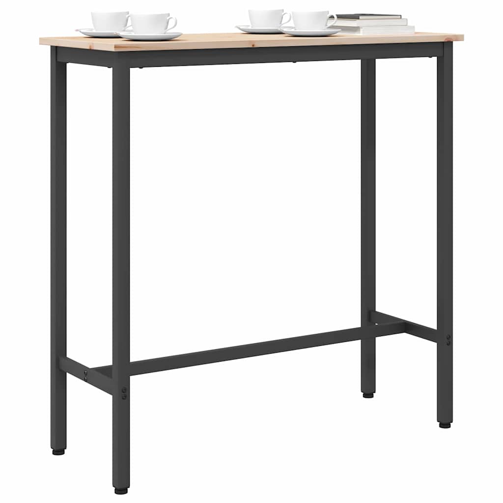 vidaXL Table Natural 100 x 40 x 101 cm Engineered Wood and Steel 3