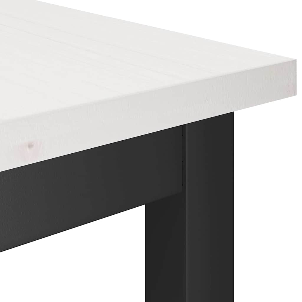 vidaXL Dining Bench White 100 x 32.5 x 49 cm Solid pine wood 6
