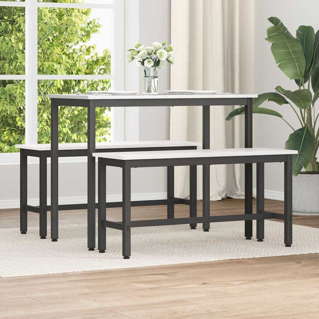 vidaXL Dining Bench White 100 x 32.5 x 49 cm Solid pine wood 1