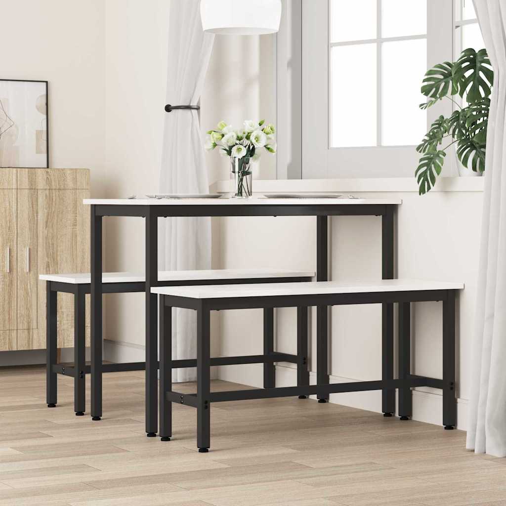 vidaXL Dining Bench White 100 x 32.5 x 49 cm Solid pine wood 3