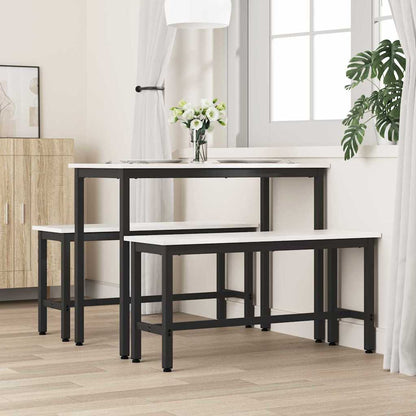vidaXL Dining Bench White 100 x 32.5 x 49 cm Solid pine wood 3
