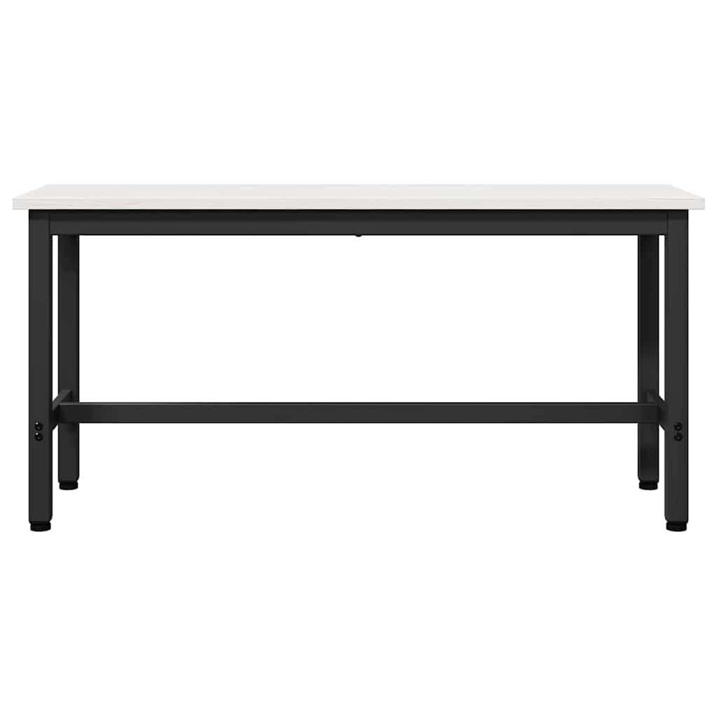 vidaXL Dining Bench White 100 x 32.5 x 49 cm Solid pine wood 4